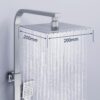Acezanble Thermostatic Shower Column Adjustable Height Mechanical Shower Column Kit Solid Chrome-Plated Brass