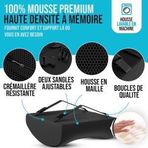 FORTEM Coussin Chaise, Coussin Lombaire, Coussin Lombaire Chaise Bureau, Coussin Memoire Forme, Antiderapant pour Assise et Dossier