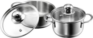 Kopf 124238 Mini cocotte Parvus, 2 pieces, Ø 12 14 cm, 0,65 0,7 litre, inox