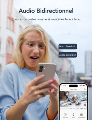 Caméra WiFi GNCC 2K 3MP – Audio 2 voies, détection IA