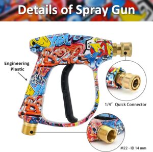 BEAR FORCE Pistolet pulverisateur pour nettoyeur haute pression M22- ID14MM et connecteur rapide 6,35 mm - Lance a mousse neige pour