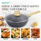 GiPP PoeLe Sauteuse 28 Cm Avec Couvercle - Bord Haut - ReveTement En Granit AntiadheSif - 4,5 L - Sans PfosPfoa - Cuisson Saine - W