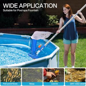 Aspirateur de piscine ZZXLOPEZ 168 cm portable, 4 tiges