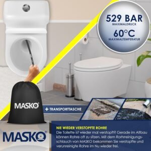 Déboucheur canalisation MASKO 200 bars kit rotatif 3 adapt. 2 buses