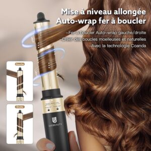 webeauty 5 en 1 Brosse Soufflante Air Styler, 110 000 RPM Seche-cheveux Ionique Haute Vitesse, sechage rapide, avec boucleur a