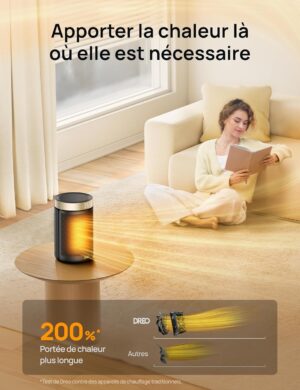 Dreo Chauffage d'appoint, chauffage electrique soufflant economique avec thermostat, minuterie 1-12H, mode eco, chauffage ceramique