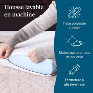 LUCID Memory Foam Pillow 40 x 60 cm Cooling Gel Infused Breathable Cushion Washable Cover Memory Shape Pillow, White