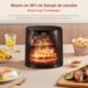 HAIMEEC Air Fryer 4L, 8-in-1 Oil-Free Deep Fryer with Viewing Window, 1350W with Digital Touch Screen, Adjustable 30C-200C, 90 Le