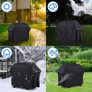 DOBIGER Housse Barbecue Exterieur, Barbecue Gaz, Oxford, Bache de Protection BBQ avec Cordon Ajustable, Anti-Vent, Anti-UV, Impermea