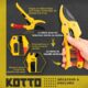 Sécateurs bypass KOTTO 4 pièces inox avec sac