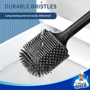 81yME0K8pPL._AC_SL1500_.jpg MR.SIGA Toilet Brush, Silicone Toilet Brush with Stand, Wall or Floor Mount, Hanging Toilet Brush for Bathroom, Black