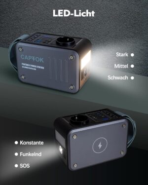 Batterie externe 230V CAPTOK 88,8Wh - 10W sans‑fil USB 120W