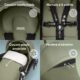 Poussette Stokke YOYO3 avec pack nouveau-ne et pack couleur 6 - Comprend un cadre noir, un pack couleur YOYO 6 (Olive) et un pack