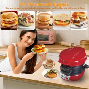 Appareils A Sandwiches, Muffin Burger Maker Et Grill SandwichHamburger, Avec Une Bague A Œufs, Parfait Pour Le Hamburger, Collation