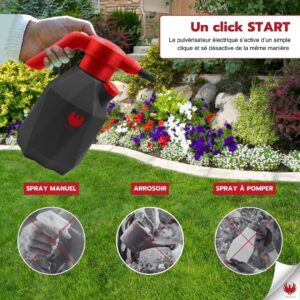 PHOENIX - Pulverisateur Electrique Easy Sprayer 2L Pulverisateur a Batterie Rechargeable, Grande Autonomie Jusqu'a 3H Pulverisat