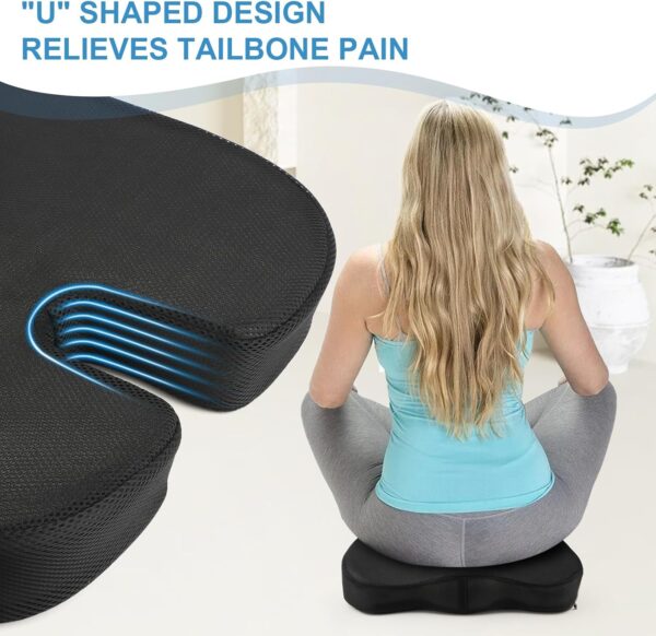 Coussin Coccyx,Coussin Ergonomique Assise, Coussin Chaise Bureau, Mousse a Memoire de Forme, pour Siege Voiture Auto Conducteur Faut