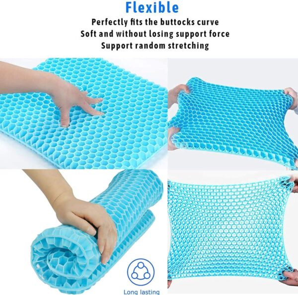 81zx5cbepZL._AC_SL1500_.jpg Coussin de Siege en Gel a Memoire, Coussin en Gel, Coussin Chaise Ergonomique Orthopedique pour Bureau, Voiture, Fauteuil Roulant, C