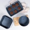 Russell Hobbs Plaques de Cuisson Antiadhesives Nightfall Stone, Set de 2, Acier au Carbone, Resistance jusqu'a 220C, Facile a Netto