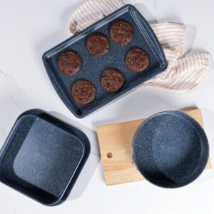 Russell Hobbs Plaques de Cuisson Antiadhesives Nightfall Stone, Set de 2, Acier au Carbone, Resistance jusqu'a 220C, Facile a Netto