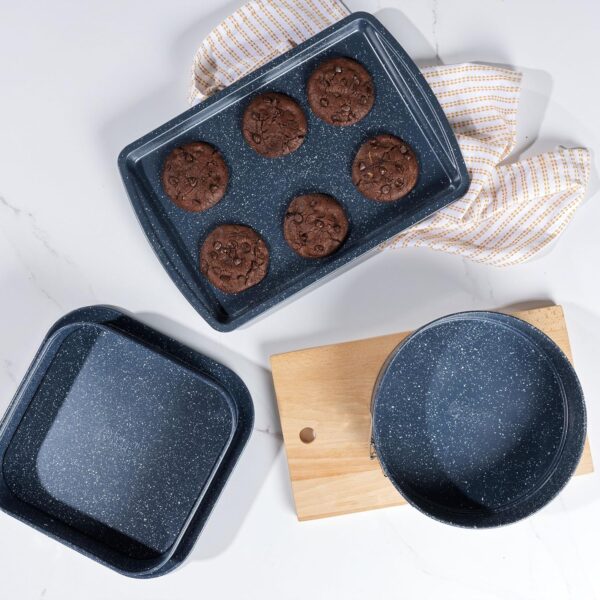 Russell Hobbs Plaques de Cuisson Antiadhesives Nightfall Stone, Set de 2, Acier au Carbone, Resistance jusqu'a 220C, Facile a Netto