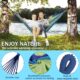BUOAZR Hamac d'exterieur de Camping 2 Personnes(300 x 150 cm), 270 kg Capacite de Charge, 2 Mousquetons de qualites, 2 Sangles de Ny