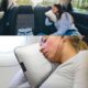 alkamto Oreiller de voyage ergonomique en mousse a memoire de forme avec coussin thermoregulateur - Sac de transport etanche inclus