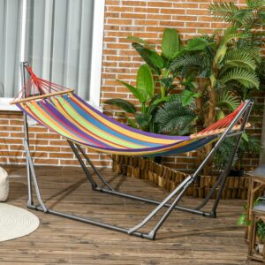 91B5AcJGm6L._AC_SL1500_.jpg Hamac sur pied Outsunny pliable 1 place 120 kg époxy