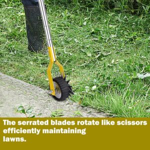 YEELOR Adjustable Length Rotary Edger Trimmer Stainless Steel Lawn Tool for Manual Edging Rotary Edging for Sidewalks Gardens Drivew
