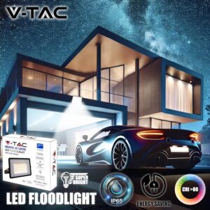 Projecteur LED extérieur 100W 8700 lm V-TAC pour jardin