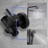 Gorbach Square Shower Column Shower Head Shower Bathroom Shower Column Black without Tap Adjustable Height Wall Shower Set with Show