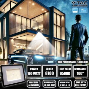 Projecteur LED extérieur 100W 8700 lm V-TAC pour jardin