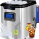 91LXy3-lUL._AC_SL1500_.jpg KESSER Machine a glacons Acier Inoxydable Machine a Glace 150 W 12 kg 24 h 3 Tailles de glacons Preparation en 6 Min Rese
