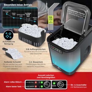 Machine à glaçons KESSER inox 12 kg/24h, écran LED