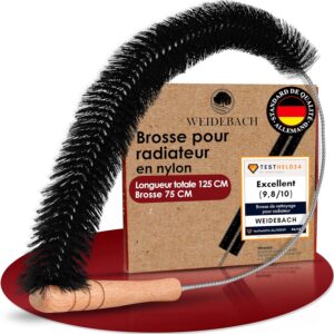 WEIDEBACH Brosse A Radiateur De 125cm De Long 75cm De Brosse en Nylon Brosse A Radiateur sans Poils d'animaux, Brosses pour Attei