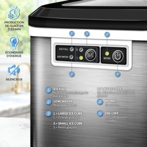 91Opq4EQJnL._SL1500_.jpg Machine à glaçons tillvex inox 12 kg/24h, nettoyage auto