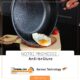 DIVORY grande poele 32cm I Poignee amovible, induction, revetu, aluminium - Grande poele a frire protege-poele - Poele a induction