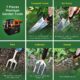 GardenHOME 7 Piece Garden Kit - Sturdy Folding Stool - Gardening Tools Gift for Women, Men, Children, Detachable Bag