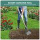 Yeelor Adjustable Rotary Tiller with SS Handle and Removable Solid Metal Teeth for Garden Lawn and Manual for Loosening and Mixing