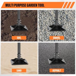 Garden tamper 45-inch steel handle durable soil compactor