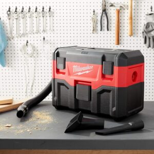 Milwaukee Cordless WetDry 0880-20, Aspirateur SecHumide sans Fil Lithium-ION, Rouge