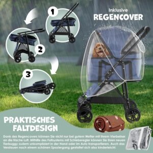 Poussette pour chien LOVPET 2-en-1 pliable jusqu'à 20 kg