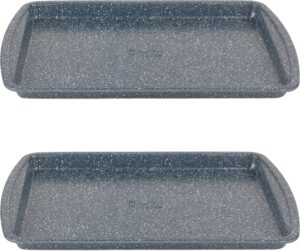 Russell Hobbs Plaques de Cuisson Antiadhesives Nightfall Stone, Set de 2, Acier au Carbone, Resistance jusqu'a 220C, Facile a Netto