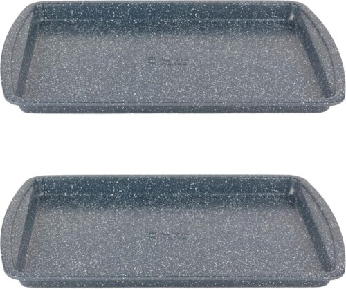 Russell Hobbs Plaques de Cuisson Antiadhesives Nightfall Stone, Set de 2, Acier au Carbone, Resistance jusqu'a 220C, Facile a Netto