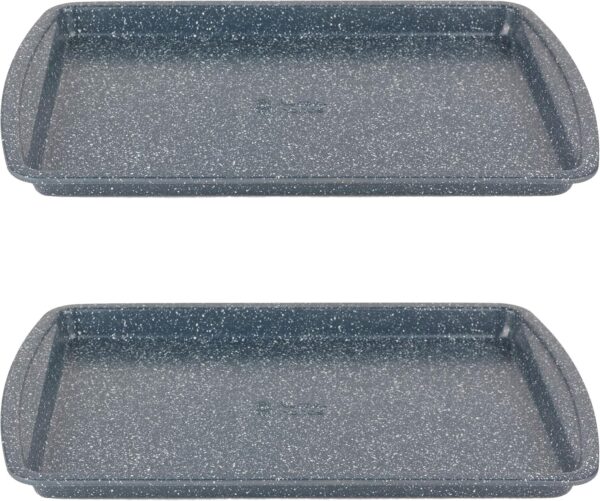 Russell Hobbs Plaques de Cuisson Antiadhesives Nightfall Stone, Set de 2, Acier au Carbone, Resistance jusqu'a 220C, Facile a Netto