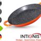 Poele a paella professionnelle, grande poele a frire de 40 cm, aluminium, revetement en marbre antiadhesif, sans produits chimiques,