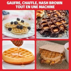 Mini gaufrier double SugarWhisk, revêtement antiadhésif