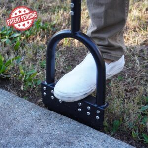 CKLT 105cm Manual Edger Cutter Carbon Steel Blade Long Handle Rubber Wide Platform Rust Resistant Garden Maintenance Tool with Manga
