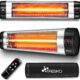 TRESKO Radiateur infrarouge exterieur 2500W Chauffage radiant terrasse murale inclination telecommande 3 niveaux interie