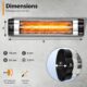 TRESKO Radiateur infrarouge exterieur 2500W Chauffage radiant terrasse murale inclination telecommande 3 niveaux interie