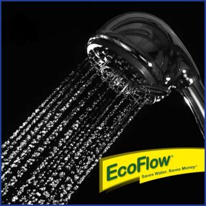 Ecoflow ETC-443E Pommeau de douche a main 3 reglages 2 GPM Chrome